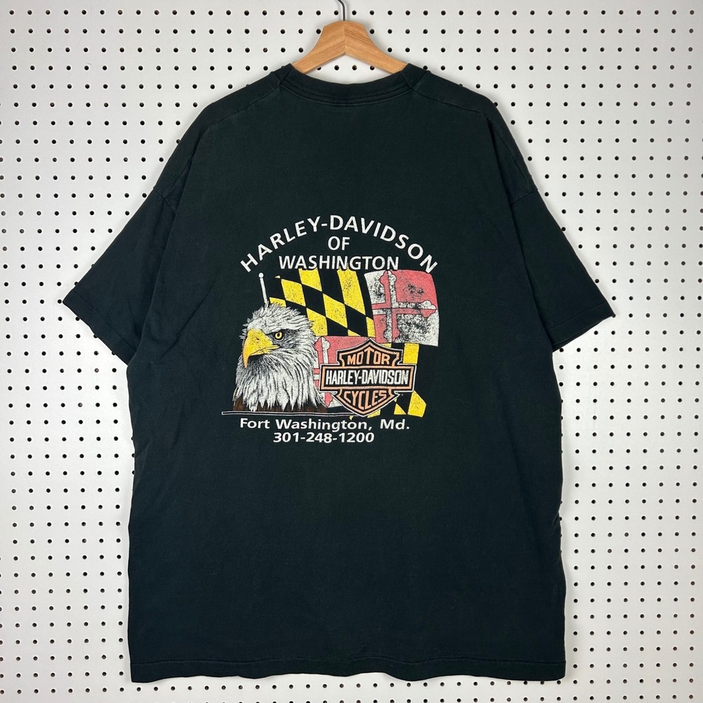 Harley Davidson Washington Maryland Eagle T-Shirt Black 3XL Fade Rider's Choice